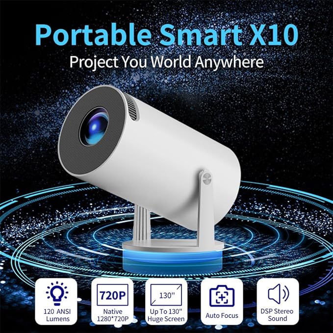 Portable Smart X10 Mini Projector HD | بروجكتور X10 الذكي المحمول
