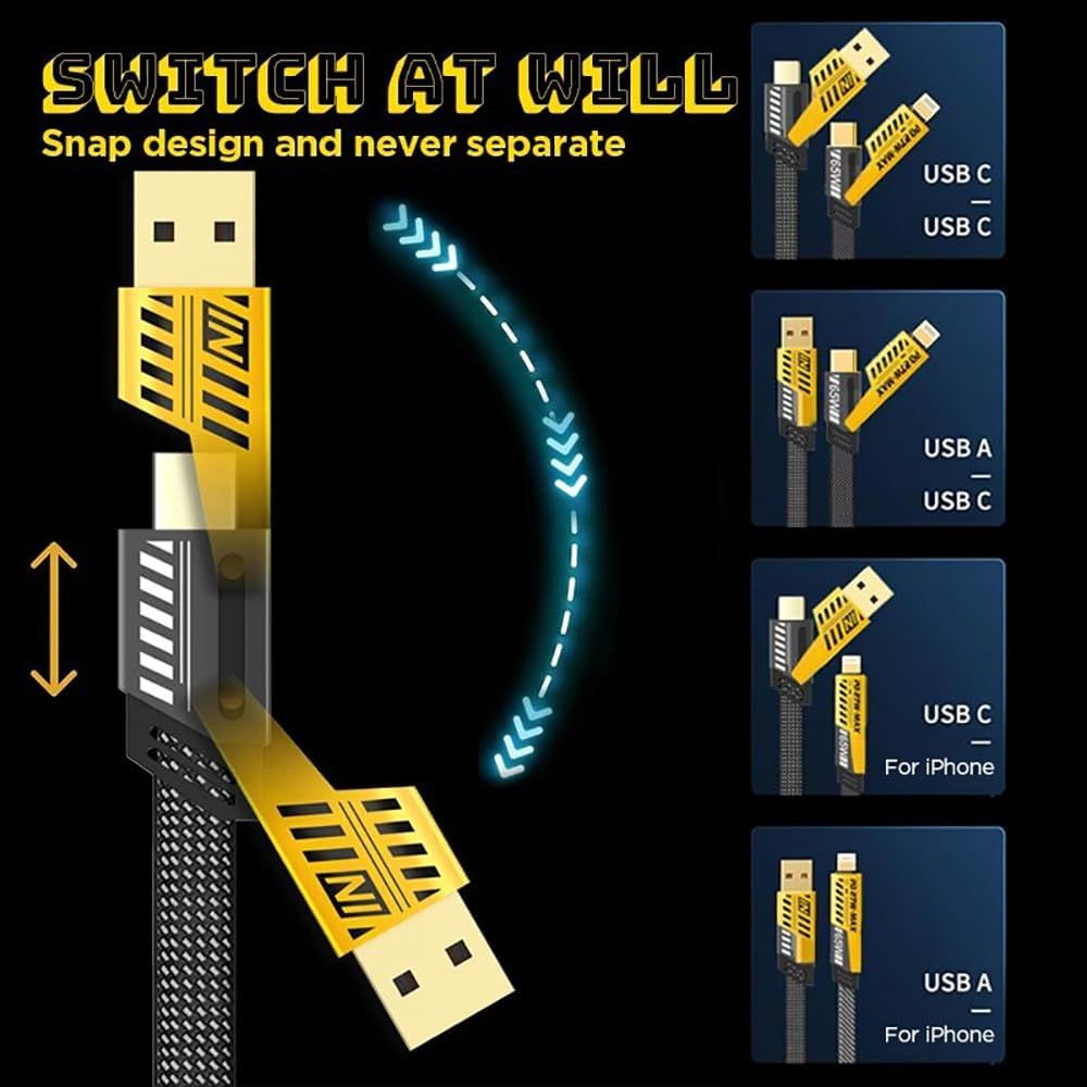 4 in 1 Car Charging Cable | كابل شحن 4 في 1 للسيارة متعدد الاستخدامات