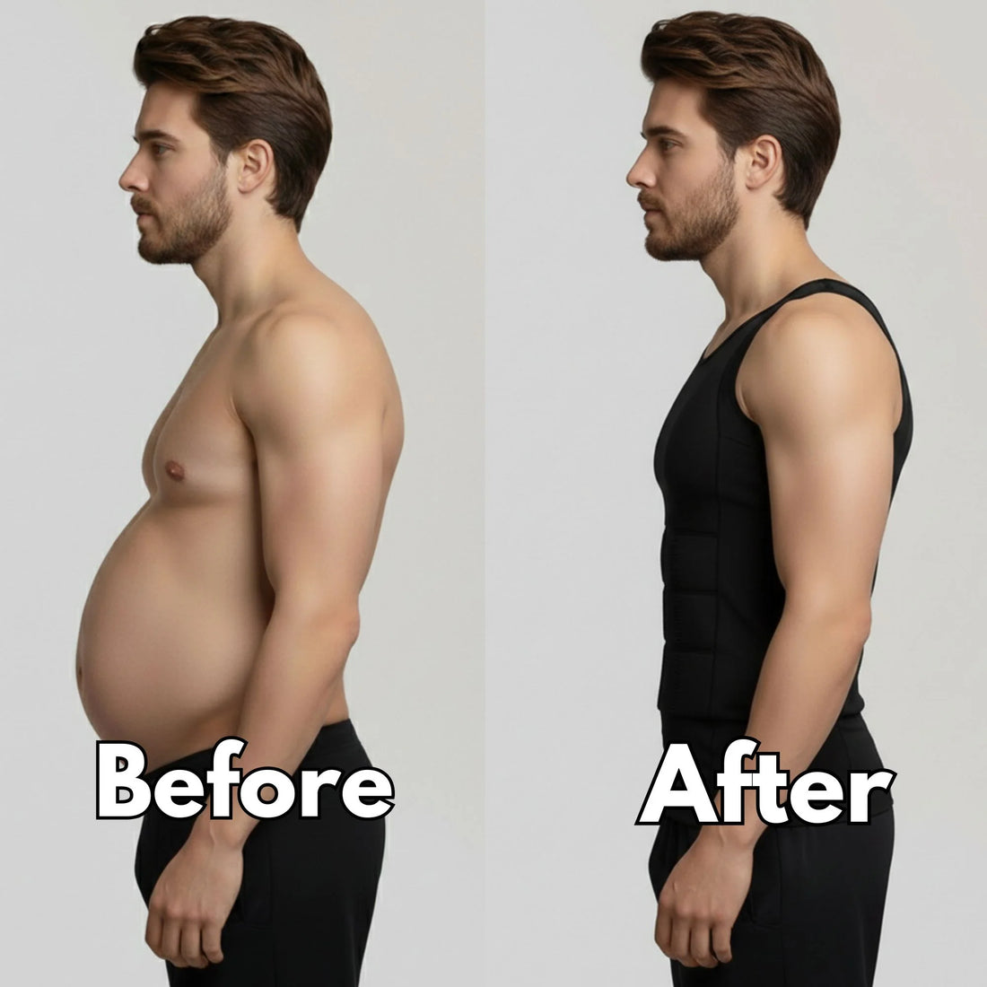 Men’s Slimming Body Shaper Vest | مشد تنحيف رجالي للجسم مع مظهر بطن مسطح وشكل V