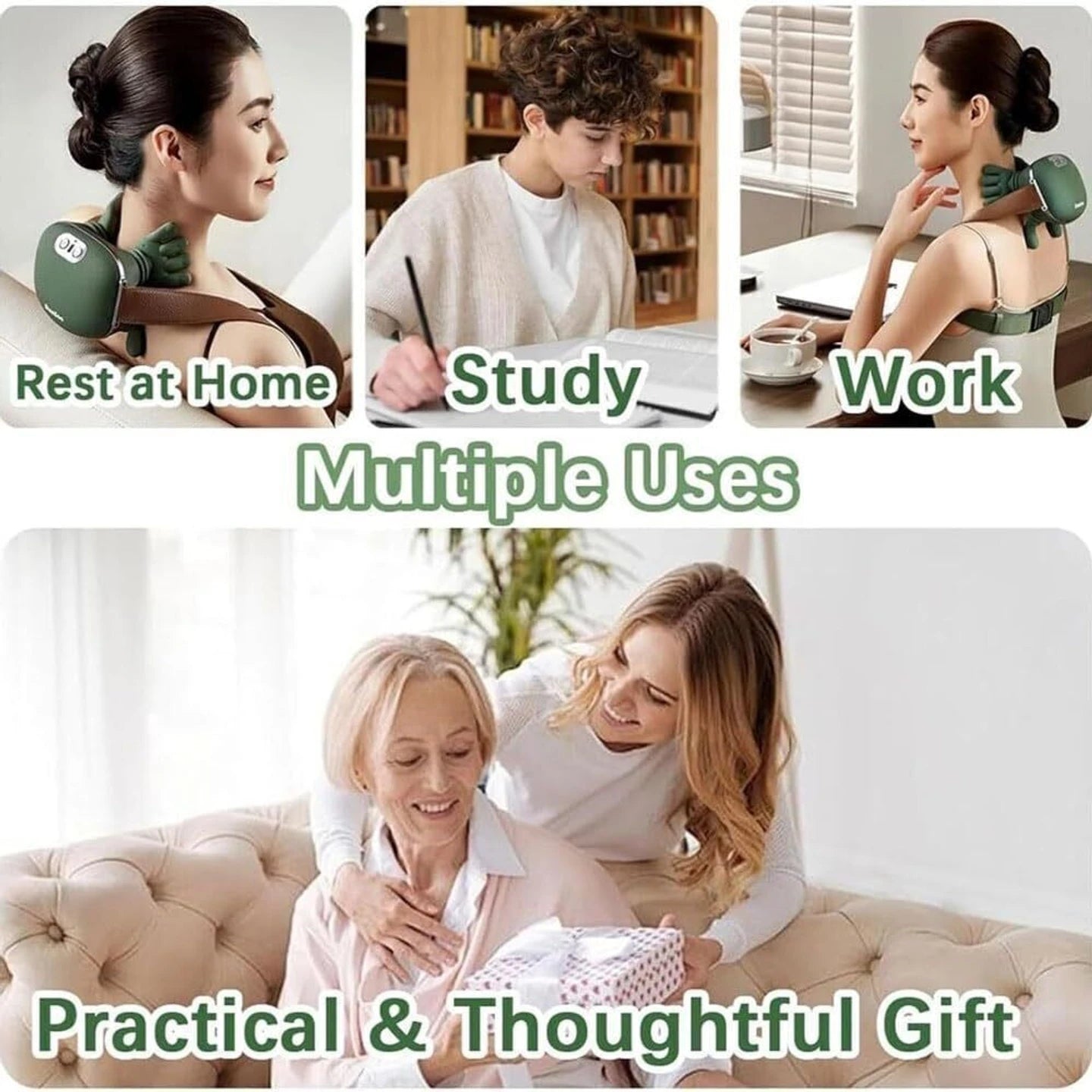Portable Bionic Heated Neck & Back Massager | جهاز تدليك حراري محمول للرقبة والظهر